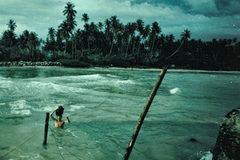 Peter ten Hoopen wading back to Taprobane with supplies